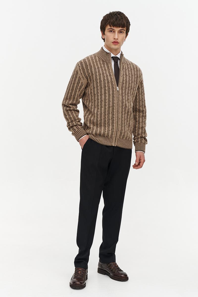 brązowy kardigan merino