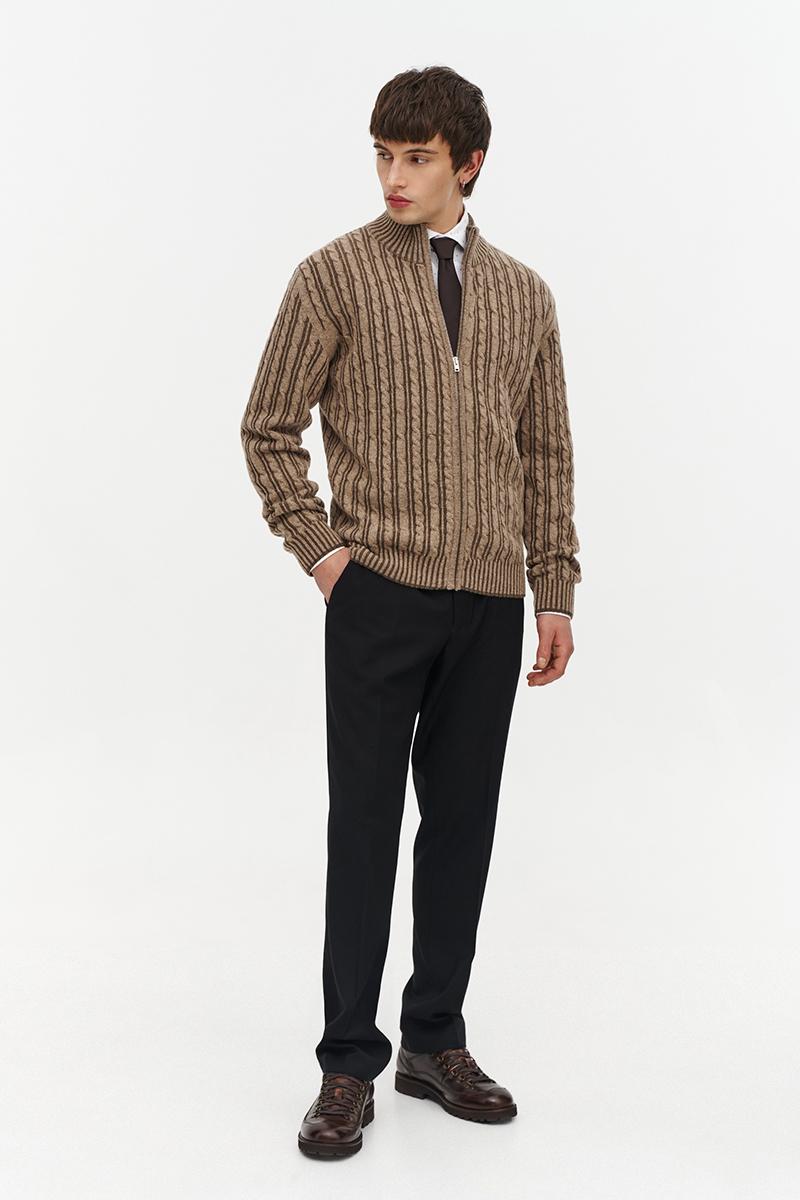 brązowy kardigan merino