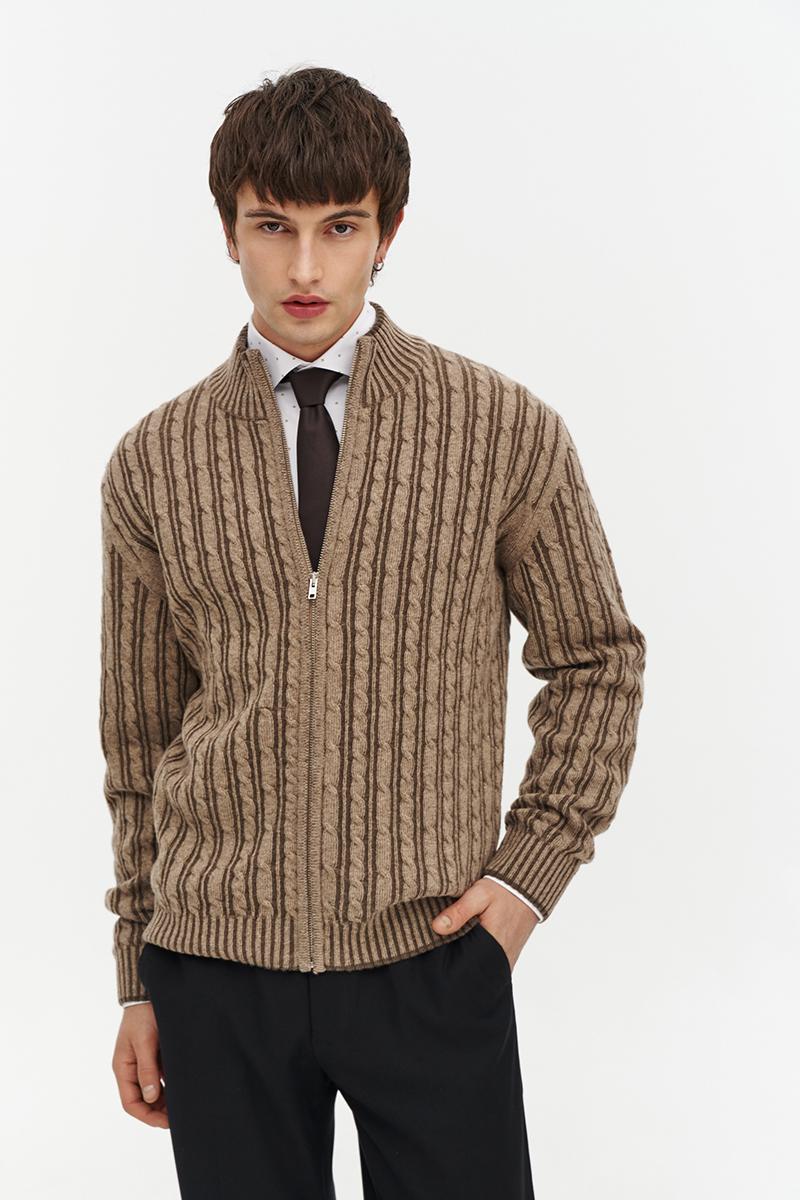 brązowy kardigan merino