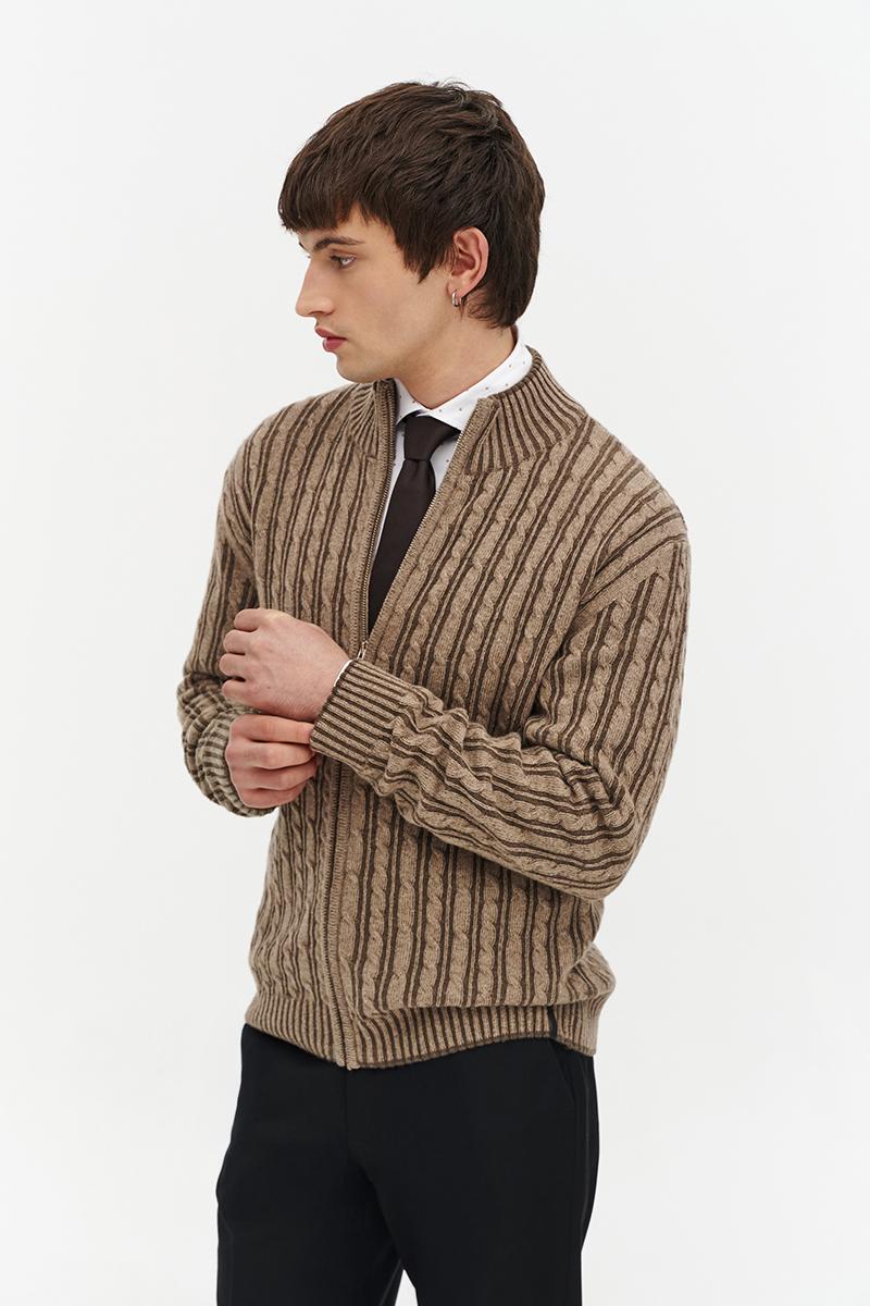 brązowy kardigan merino