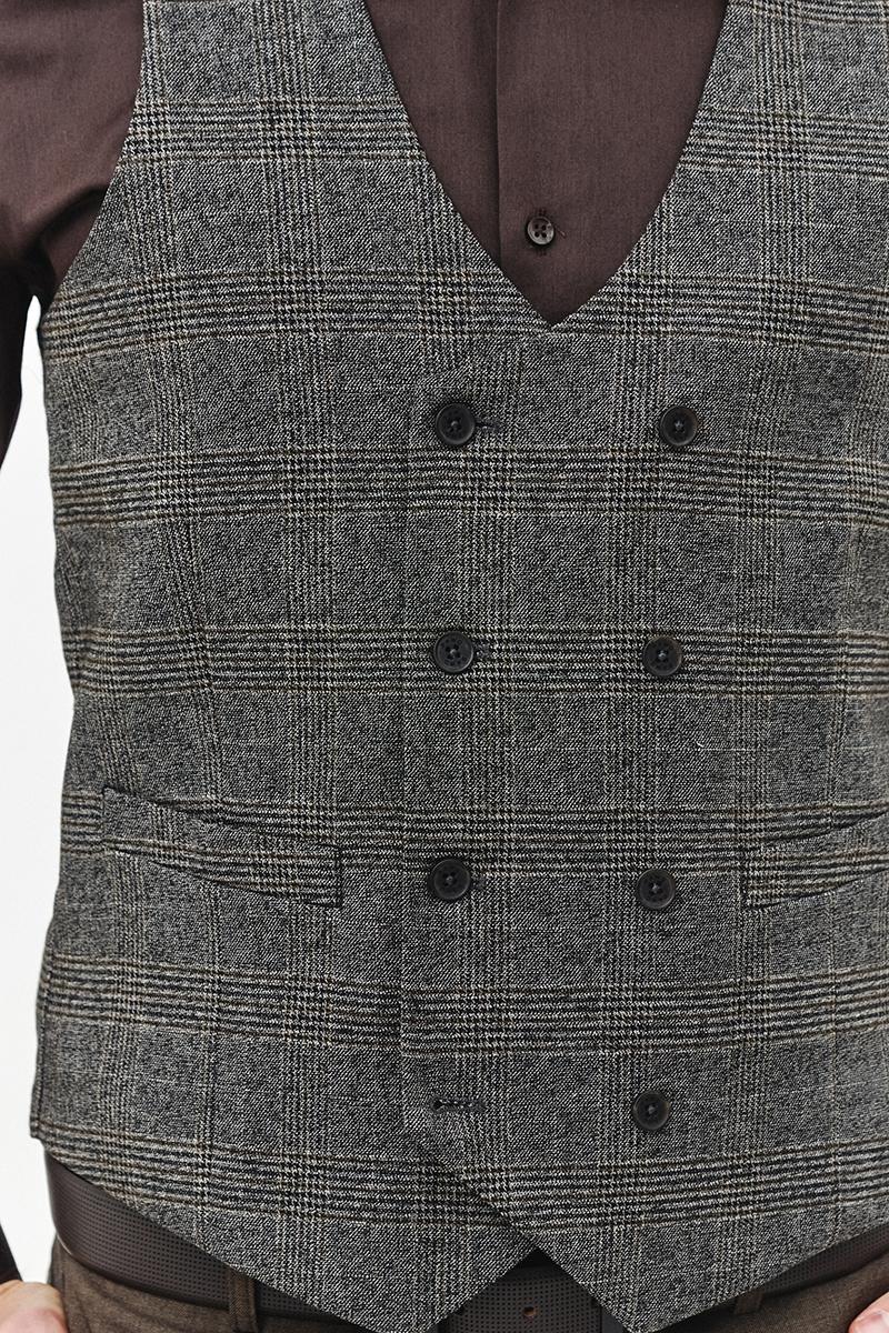 brązowa kamizelka męska