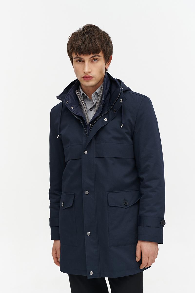 granatowa parka męska