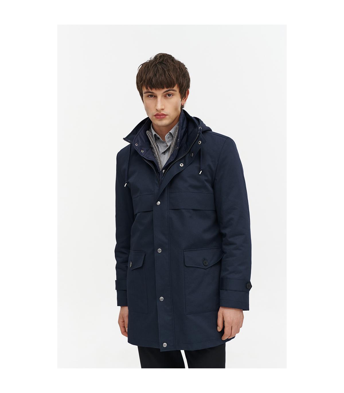 granatowa parka męska