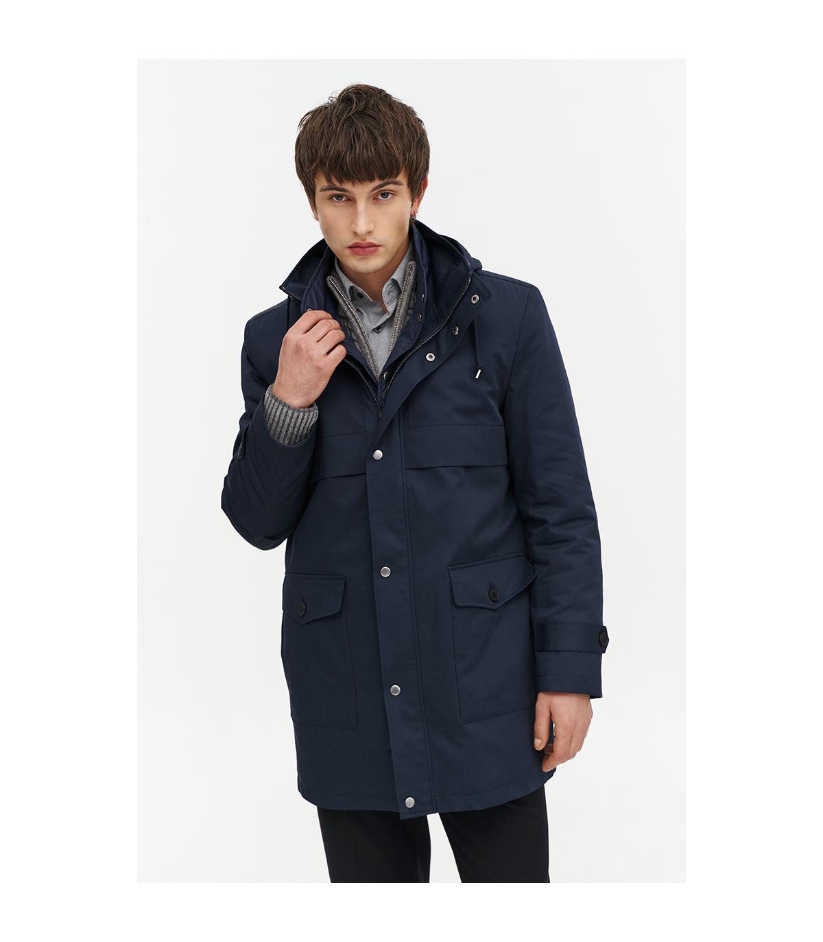 granatowa parka męska