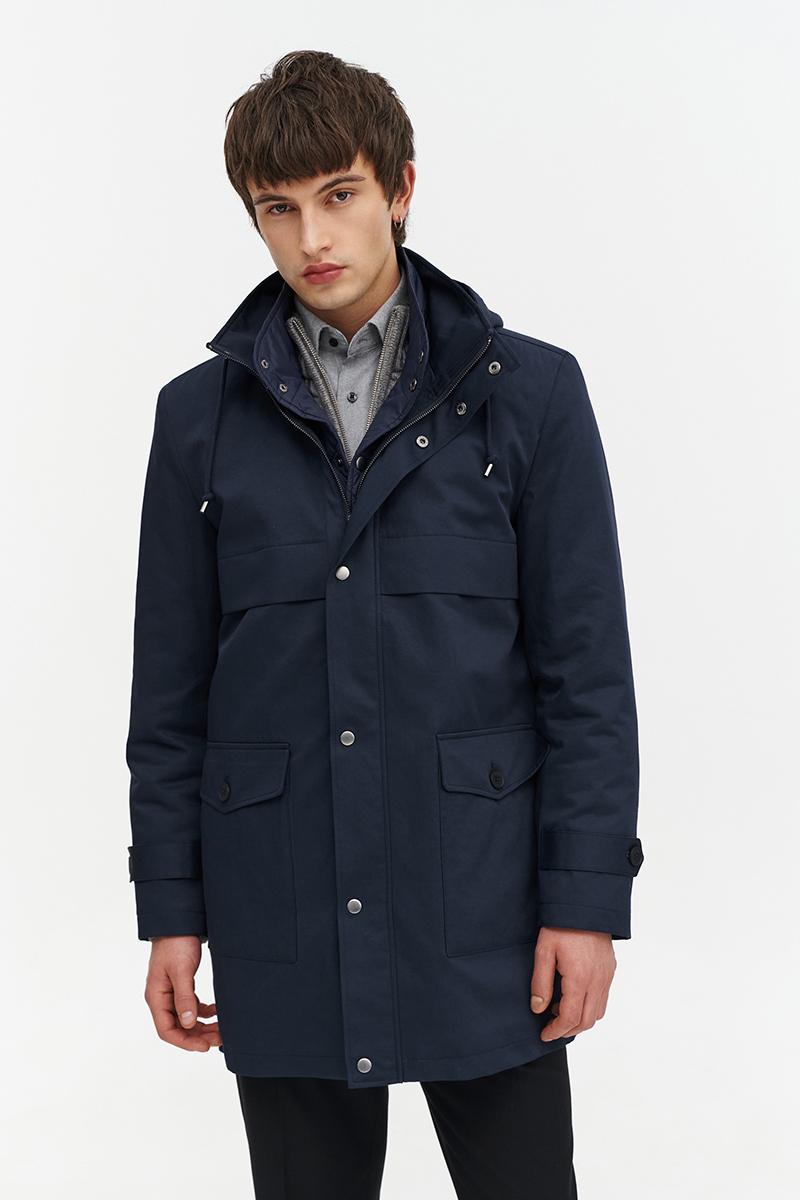 granatowa parka męska