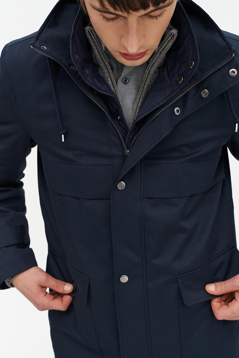 granatowa parka męska