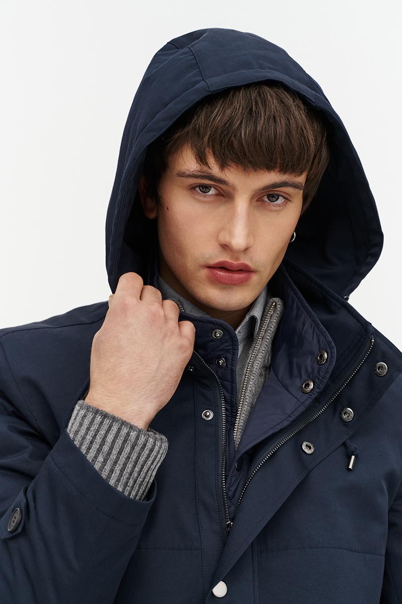 granatowa parka męska
