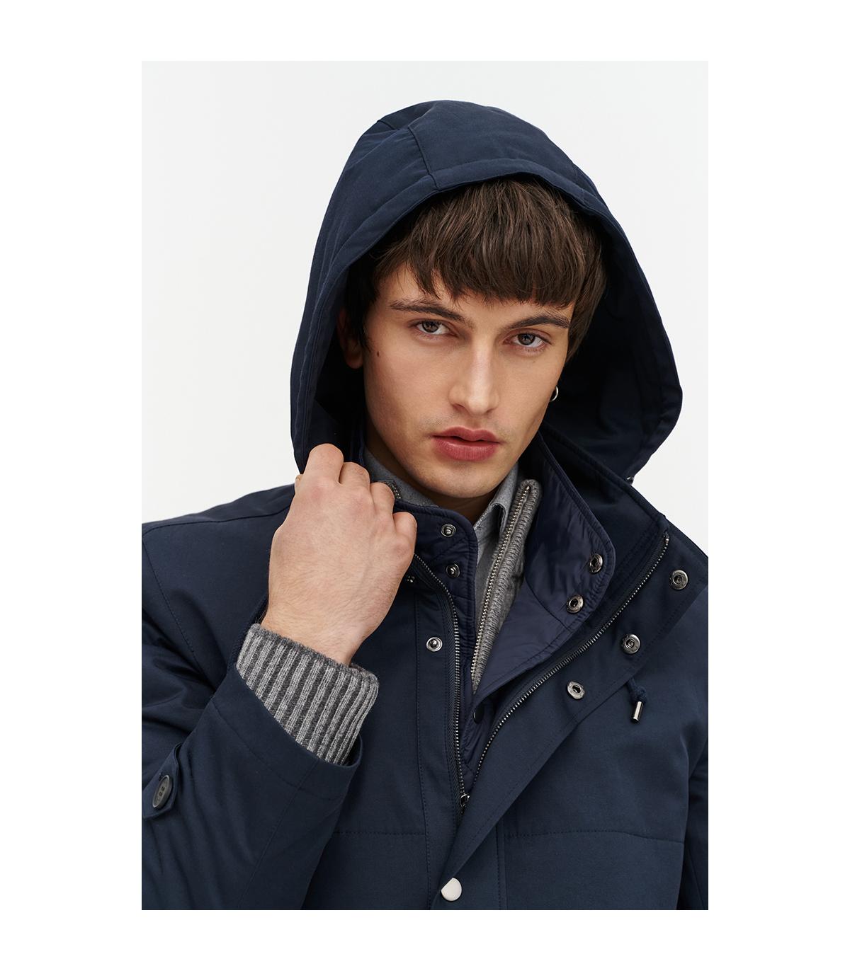 granatowa parka męska