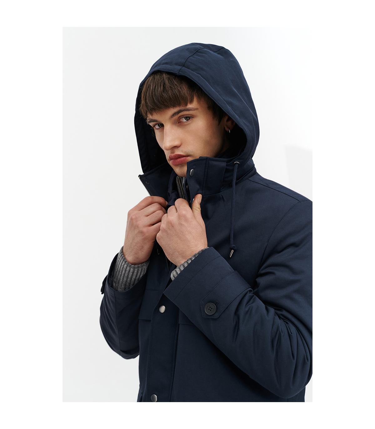 granatowa parka męska