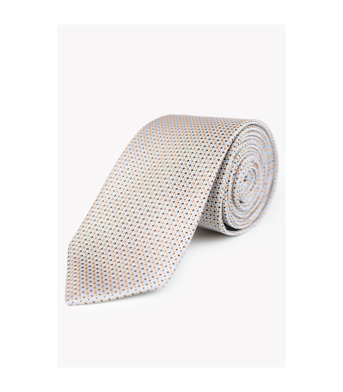 KRAWAT PRESTIGE BEŻOWY WZORY