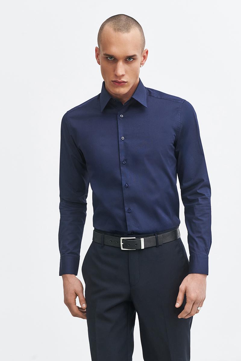 granatowa koszula męska