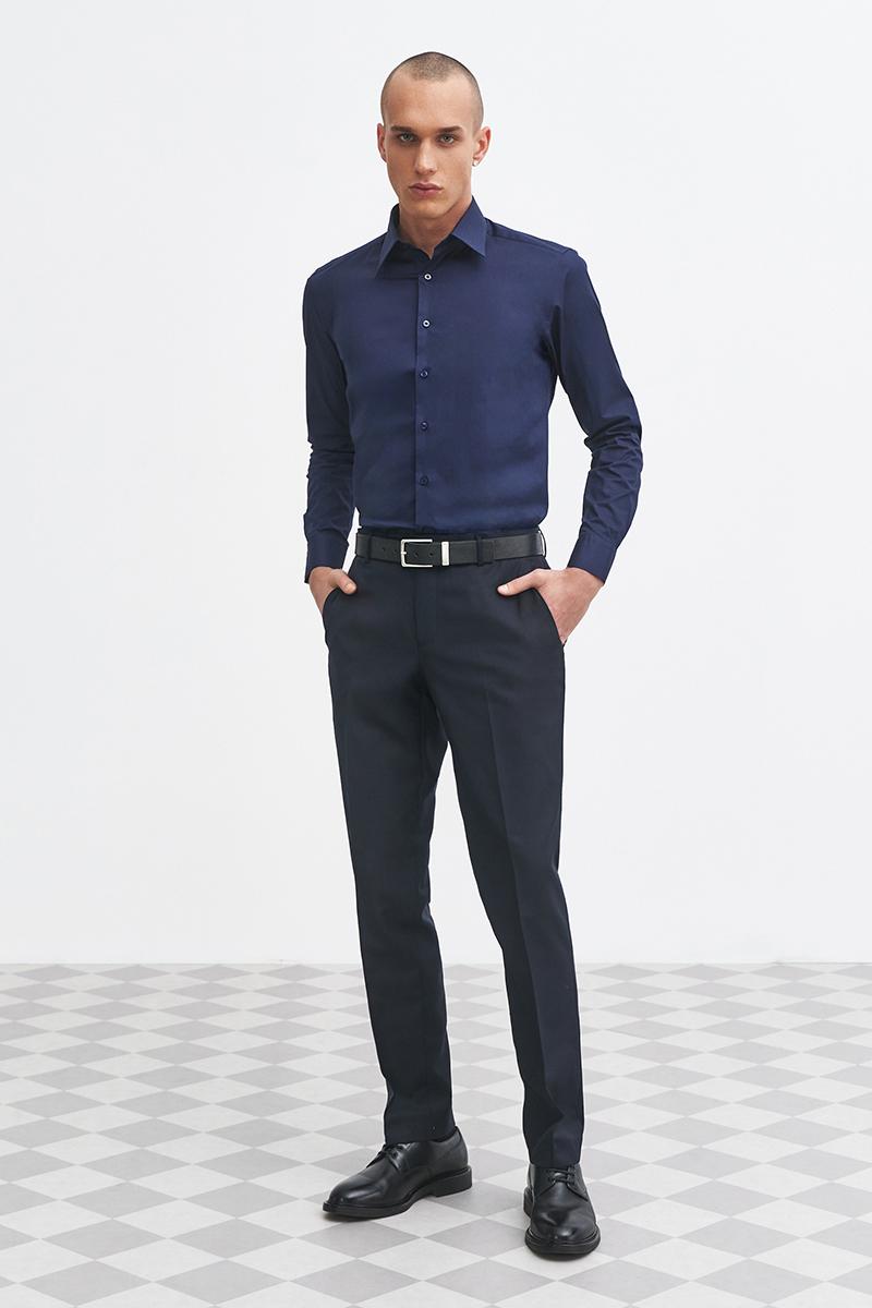 granatowa koszula męska