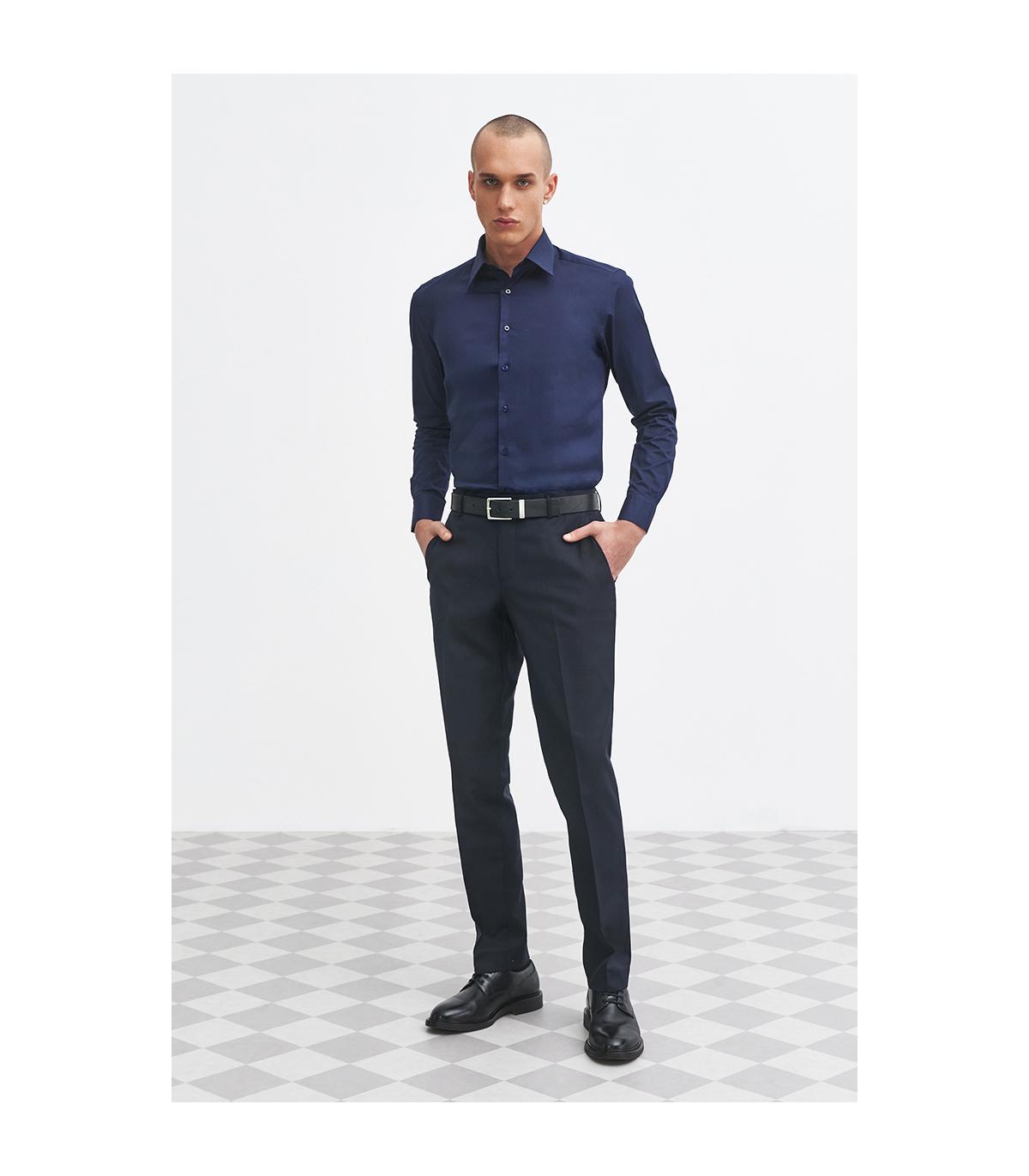 granatowa koszula męska