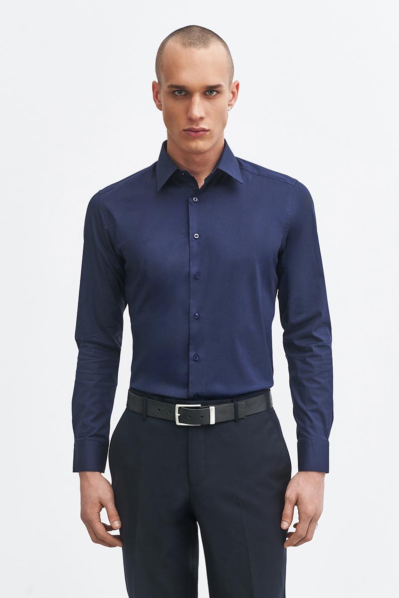 granatowa koszula męska