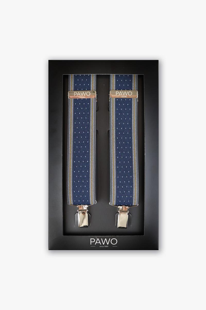 SZELKI GRANATOWE W KROPKI ZŁOTY PASEK