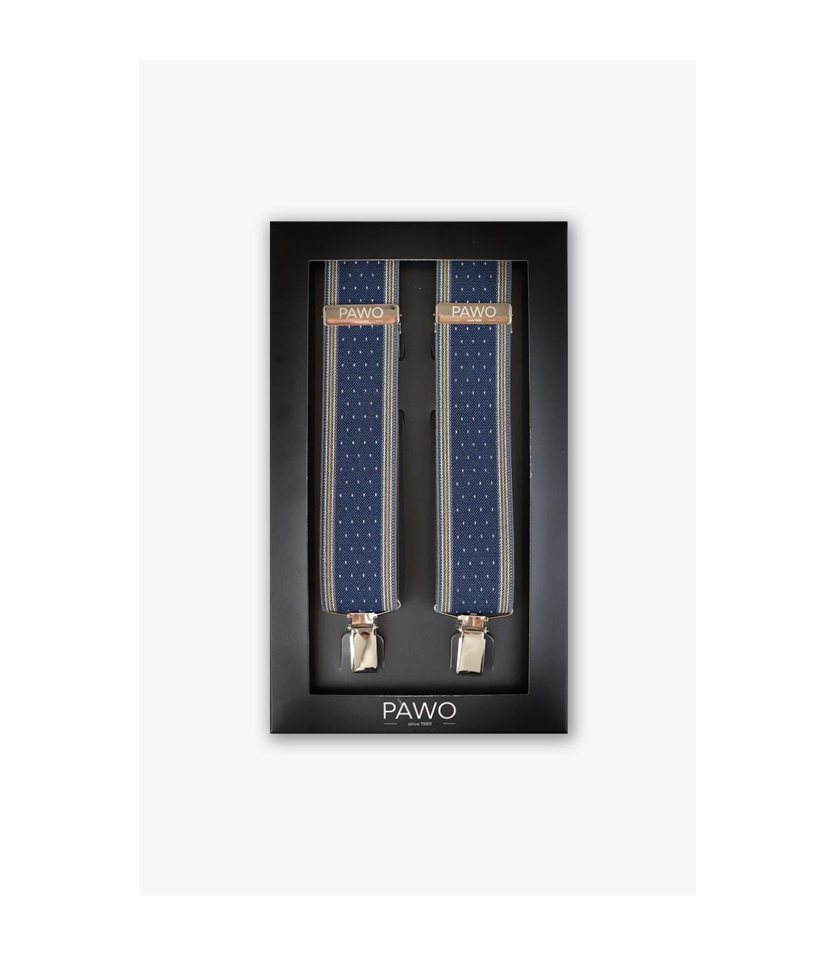 SZELKI GRANATOWE W KROPKI ZŁOTY PASEK