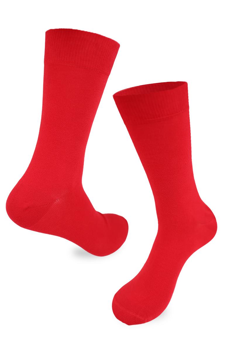 SKARPETY MĘSKIE CZERWONE GŁADKIE