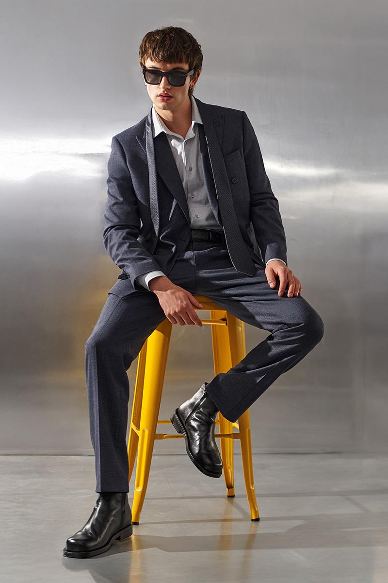 GRAFITOWY GARNITUR MĘSKI VICO DWURZĘDOWY