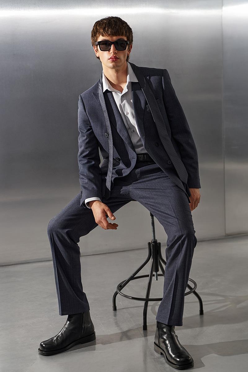 GRAFITOWY GARNITUR MĘSKI VICO DWURZĘDOWY