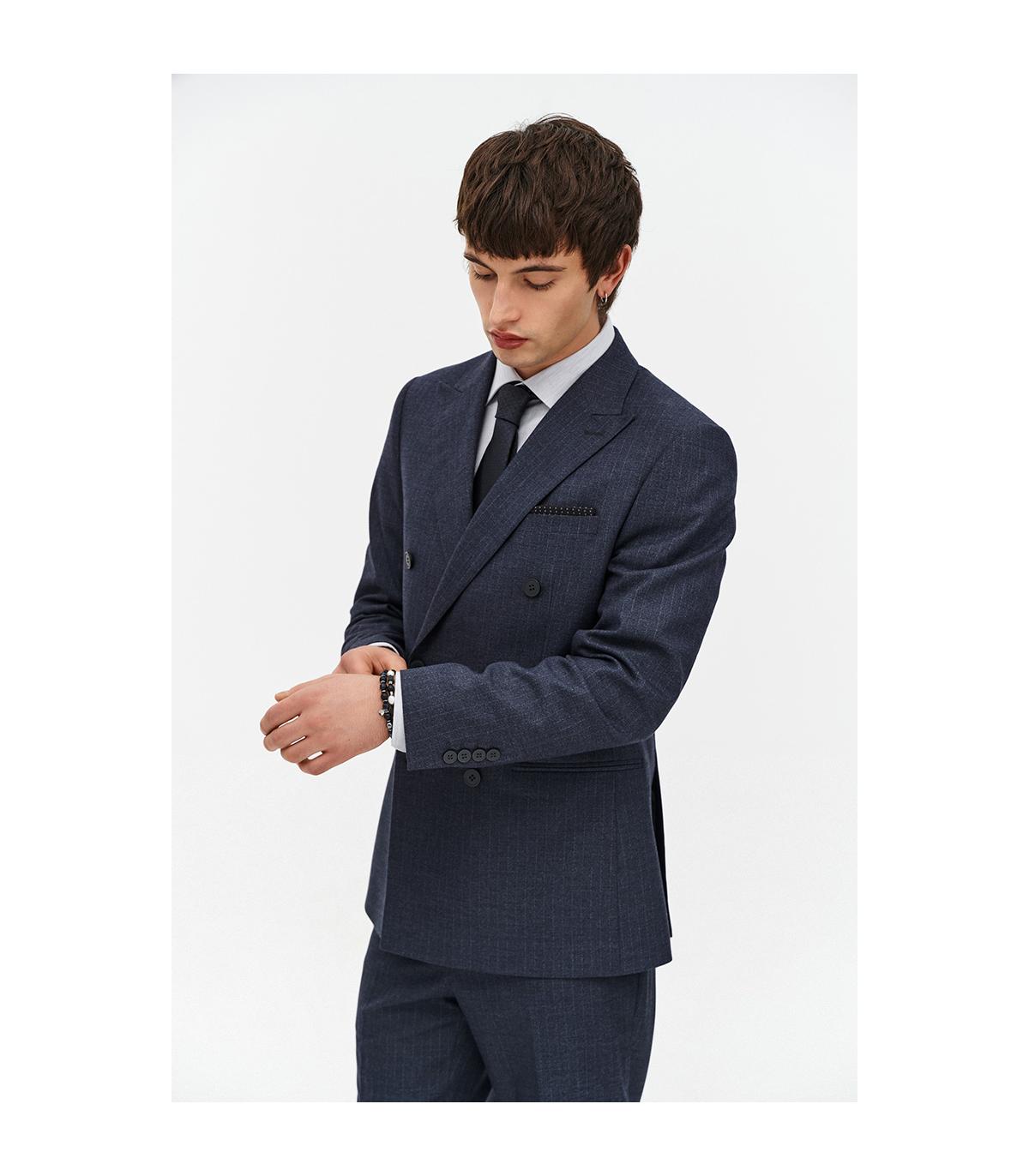 grafitowa marynarka męska dwurzędowa