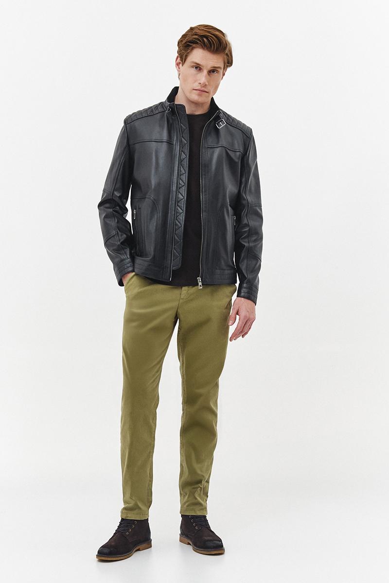 CZARNA SKÓRZANA KURTKA MĘSKA RENO