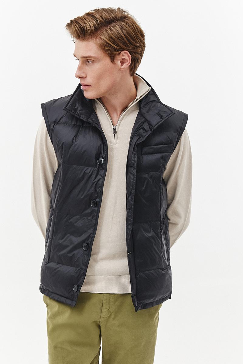 czarna kamizelka pikowana