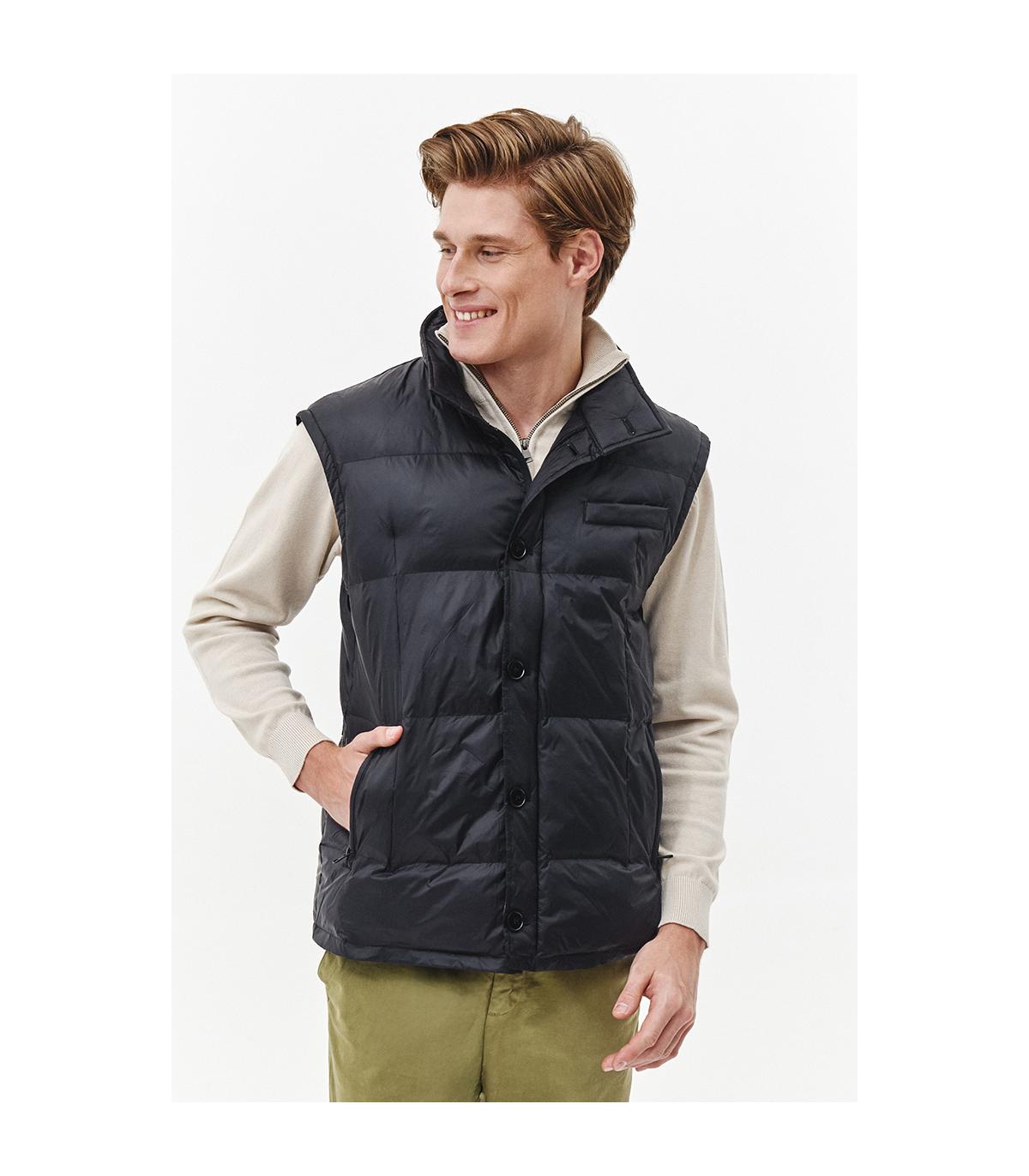 czarna kamizelka pikowana