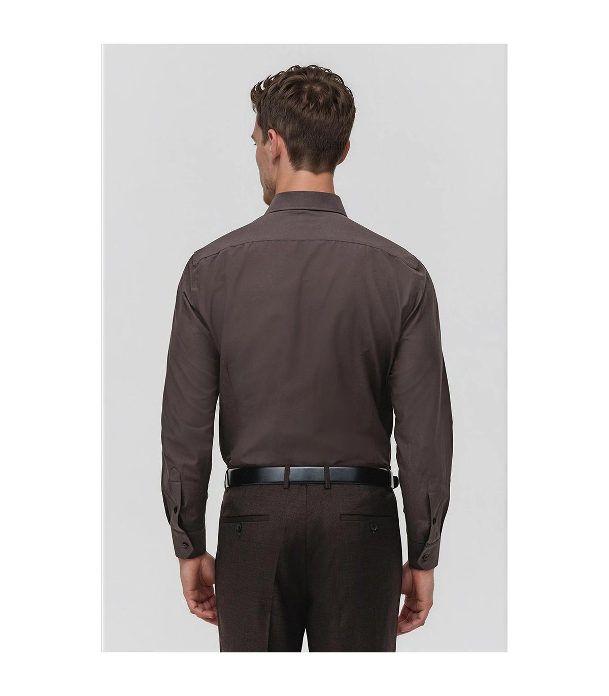 BRĄZOWA KOSZULA MĘSKA MATEO SLIM