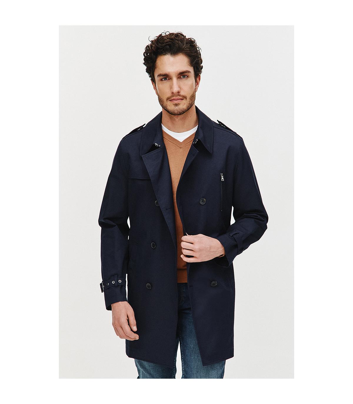 GRANATOWY TRENCZ TOMI