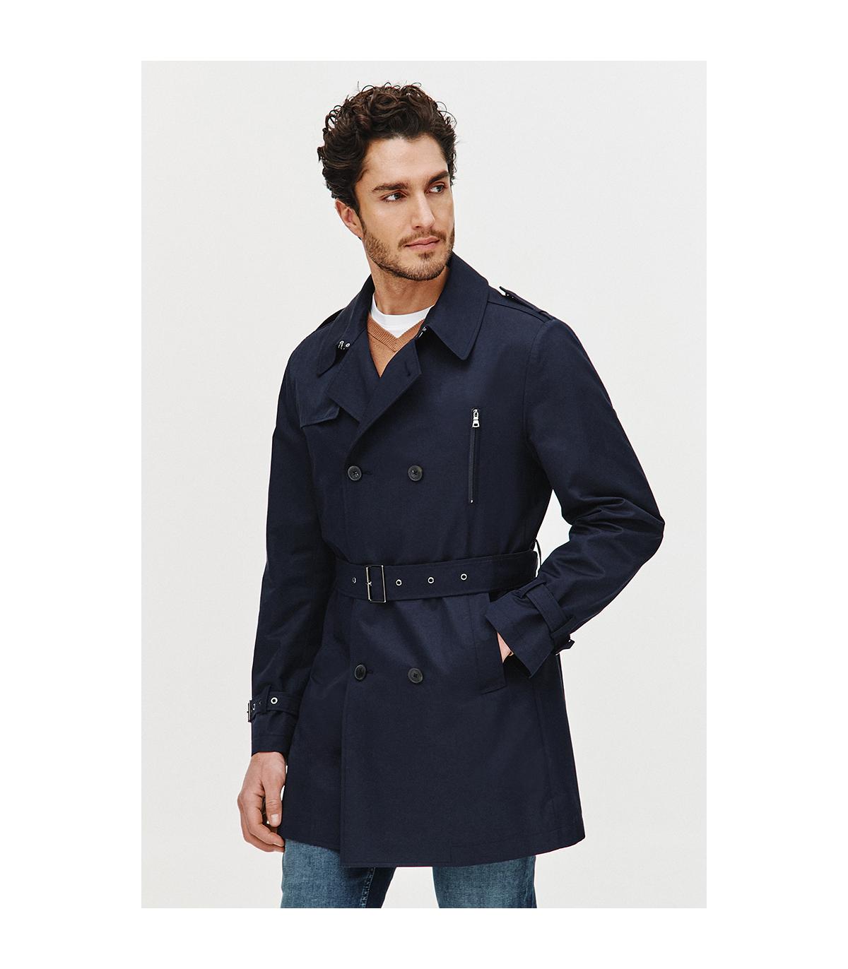 GRANATOWY TRENCZ TOMI