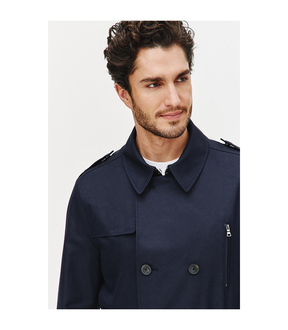 GRANATOWY TRENCZ TOMI