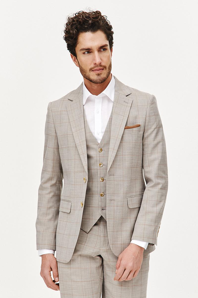 BEŻOWA MARYNARKA MĘSKA