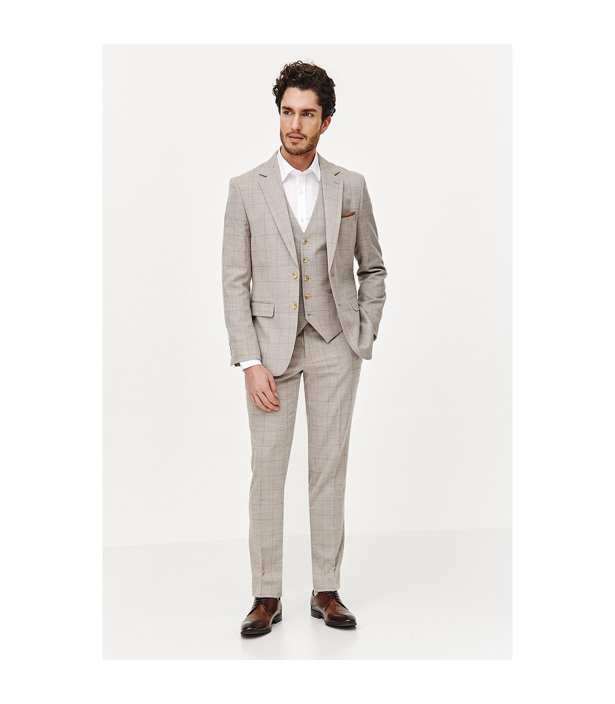 BEŻOWE SPODNIE MĘSKIE