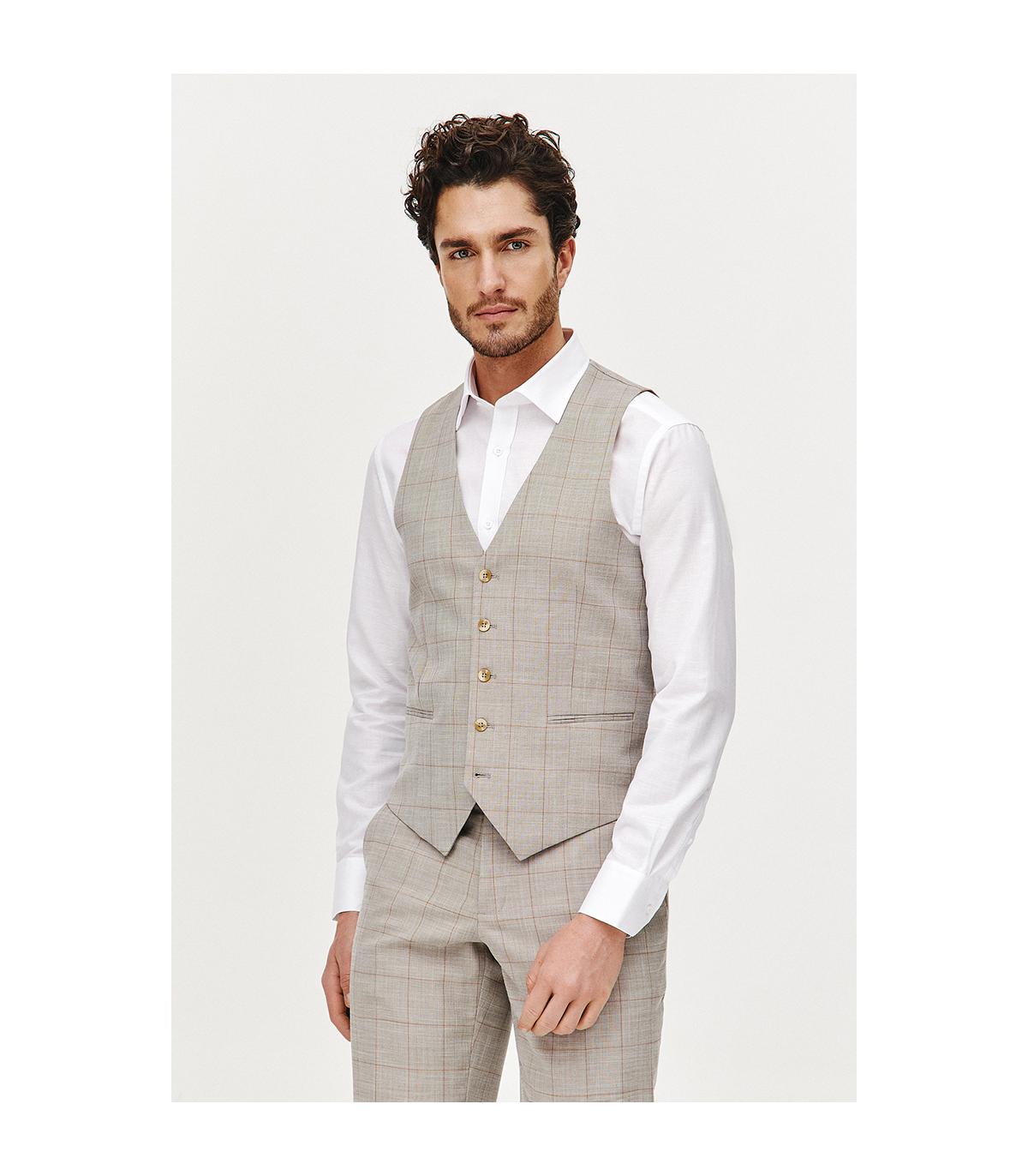 BEŻOWA KAMIZELKA MĘSKA