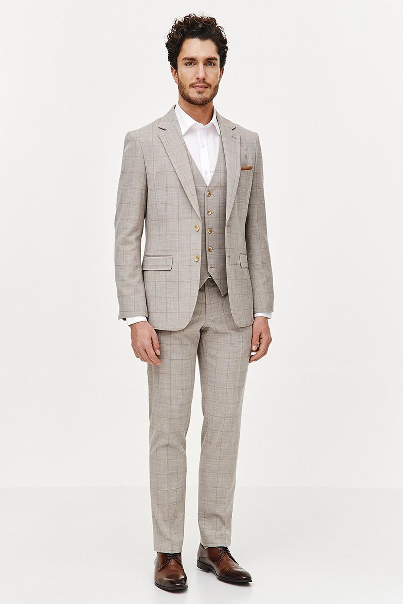 BEŻOWY GARNITUR MĘSKI