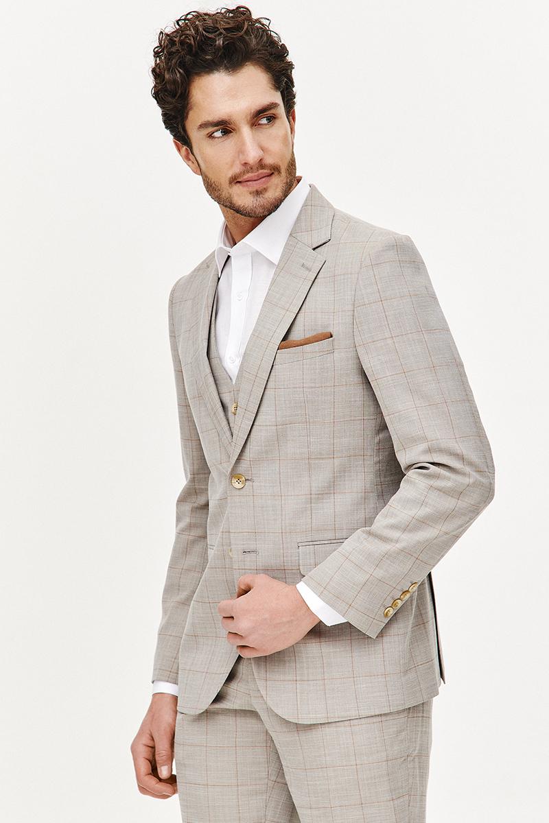 BEŻOWY GARNITUR MĘSKI
