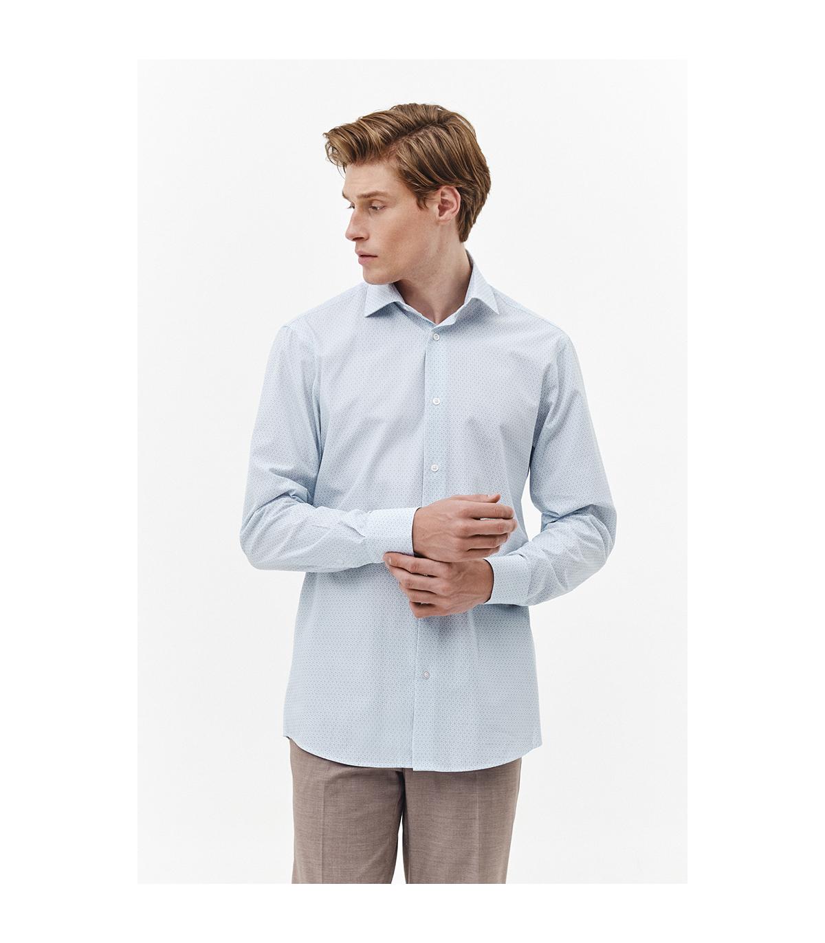 BŁĘKITNO-BIAŁA KOSZULA MĘSKA