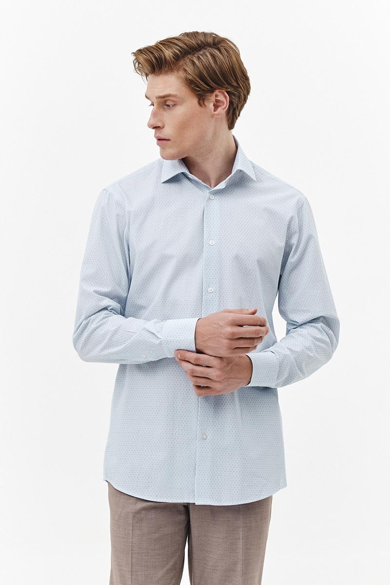 BŁĘKITNO-BIAŁA KOSZULA MĘSKA