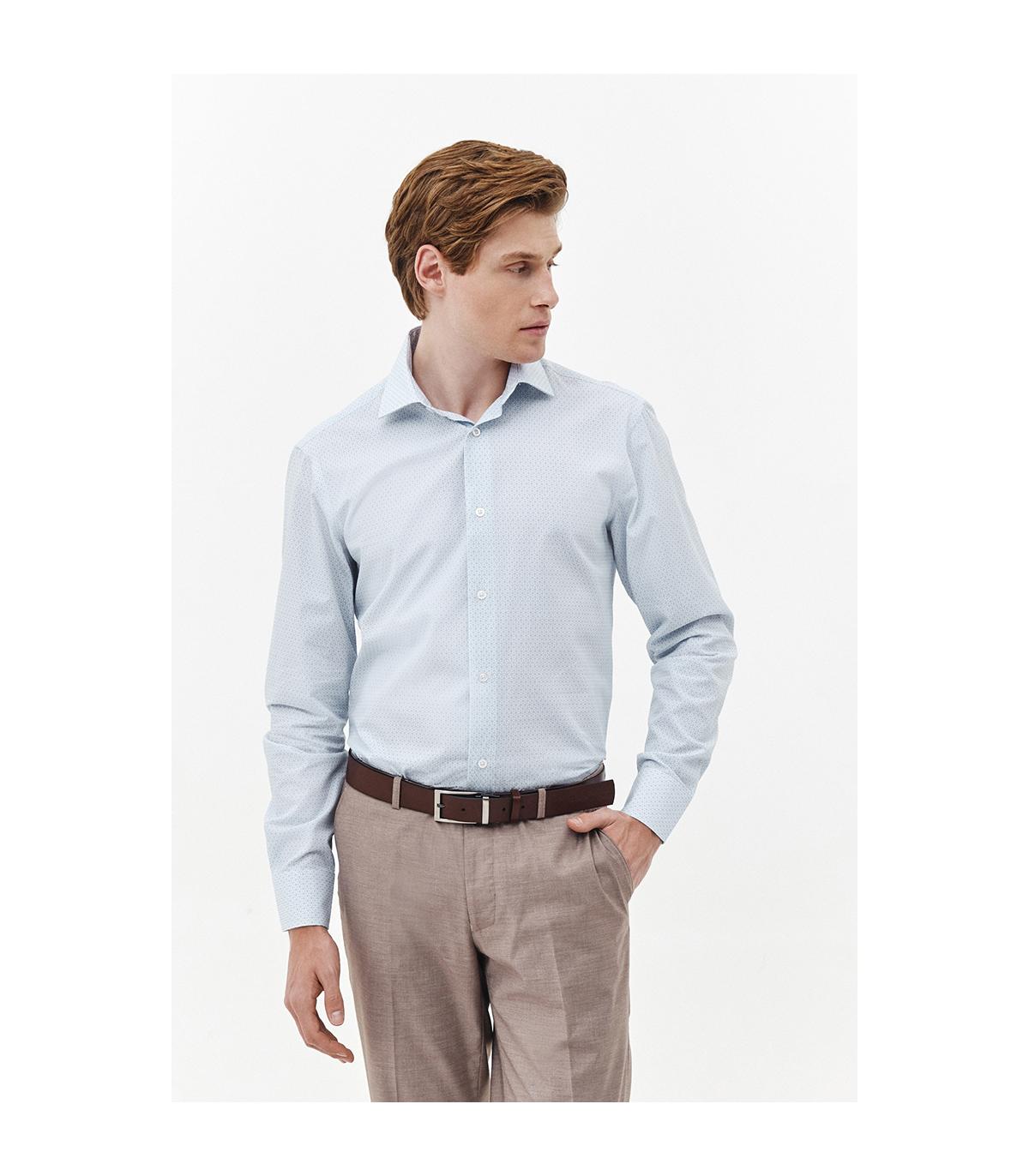 BŁĘKITNO-BIAŁA KOSZULA MĘSKA