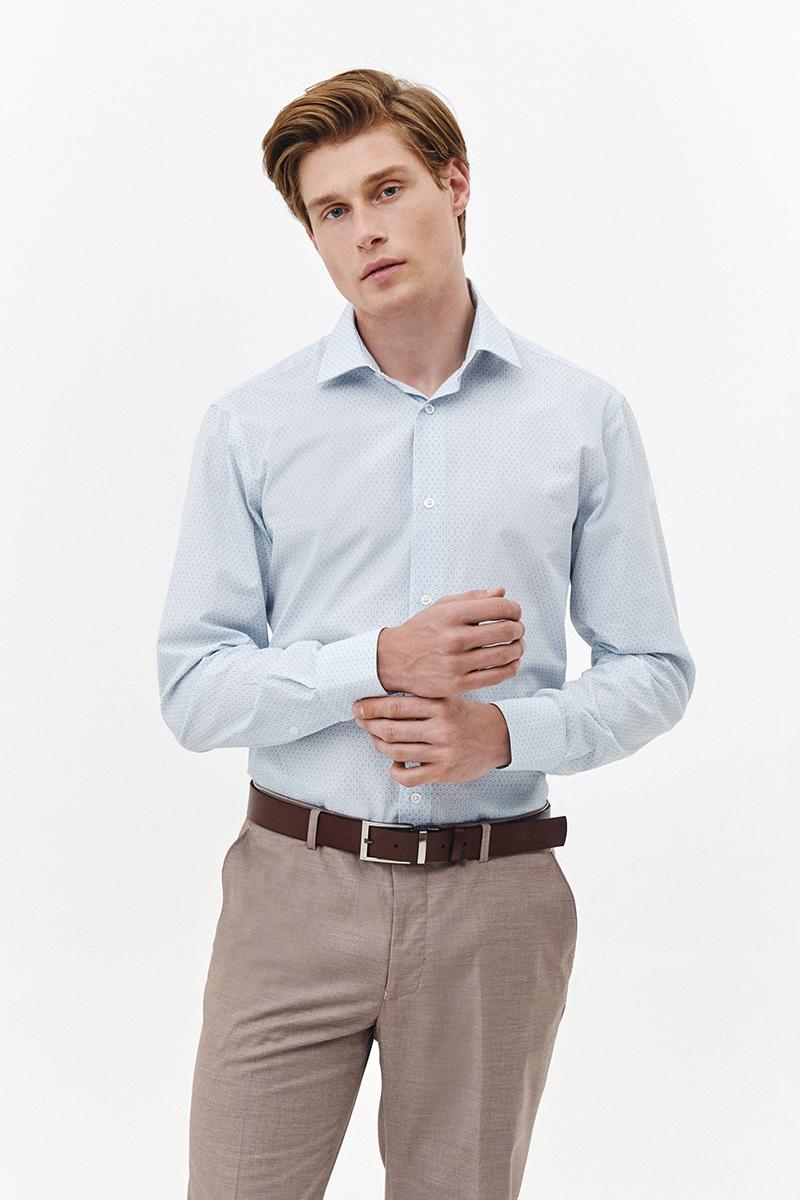 BŁĘKITNO-BIAŁA KOSZULA MĘSKA