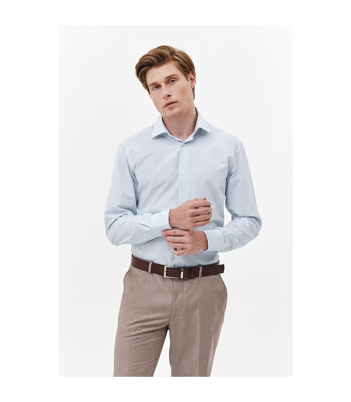 BŁĘKITNO-BIAŁA KOSZULA MĘSKA