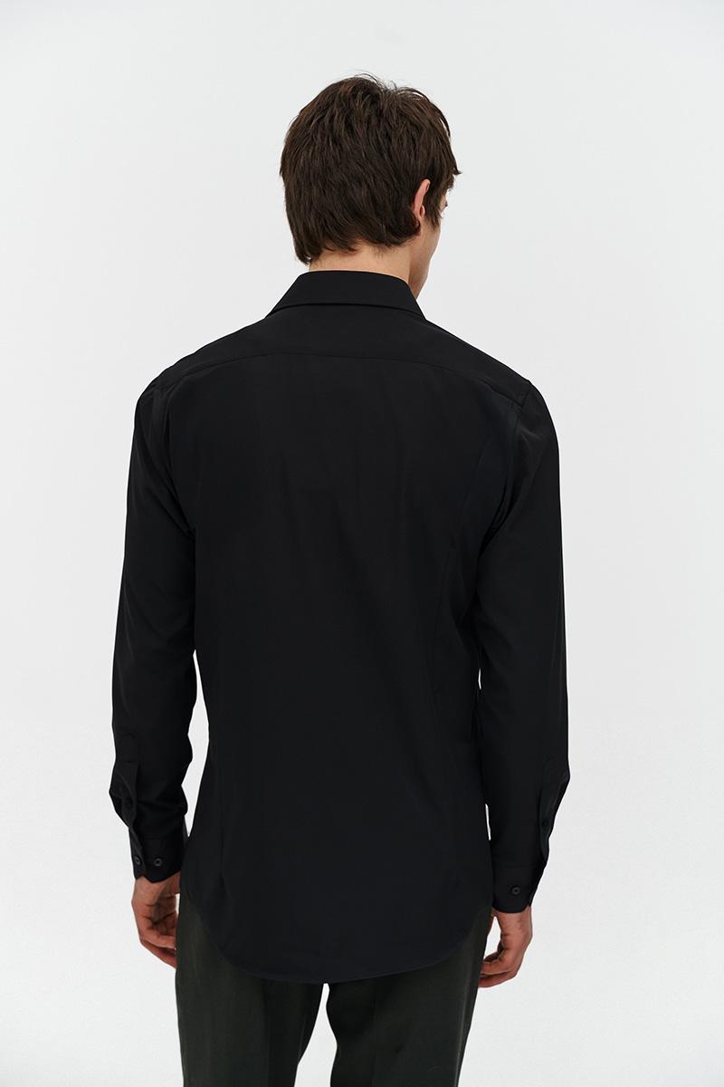 czarna koszula z elastanem