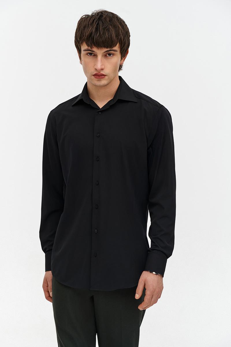 czarna koszula z elastanem