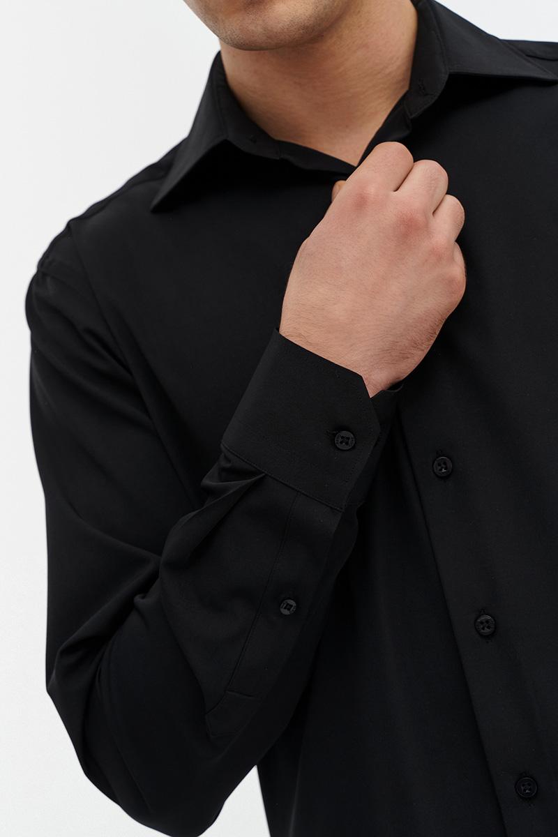 czarna koszula z elastanem