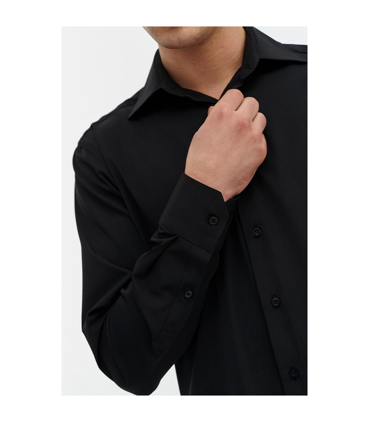 czarna koszula z elastanem