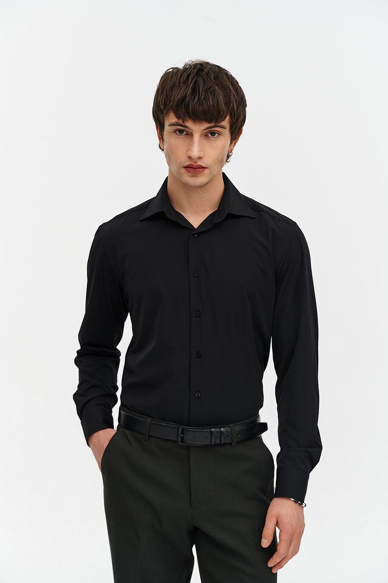 czarna koszula z elastanem