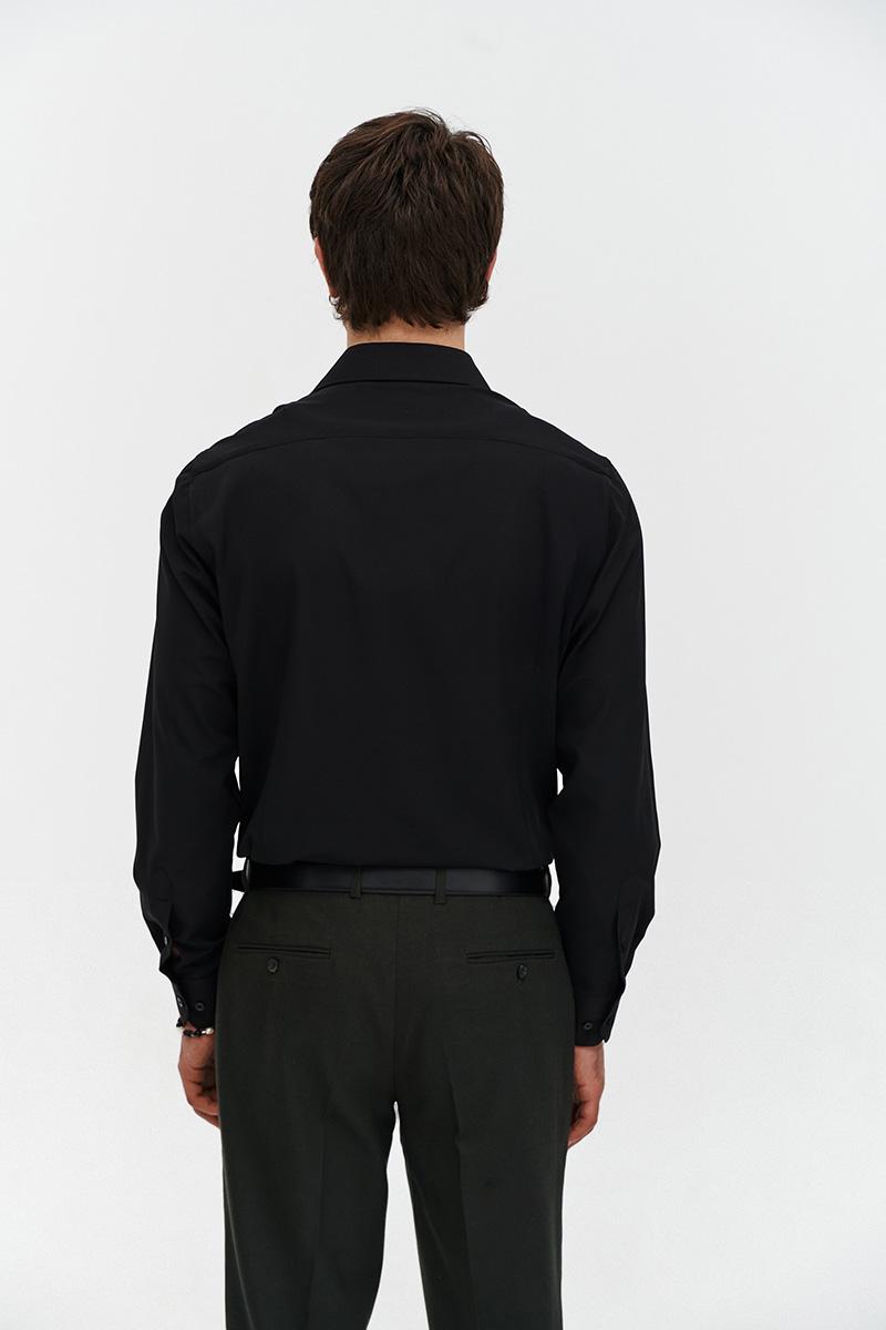 czarna koszula z elastanem