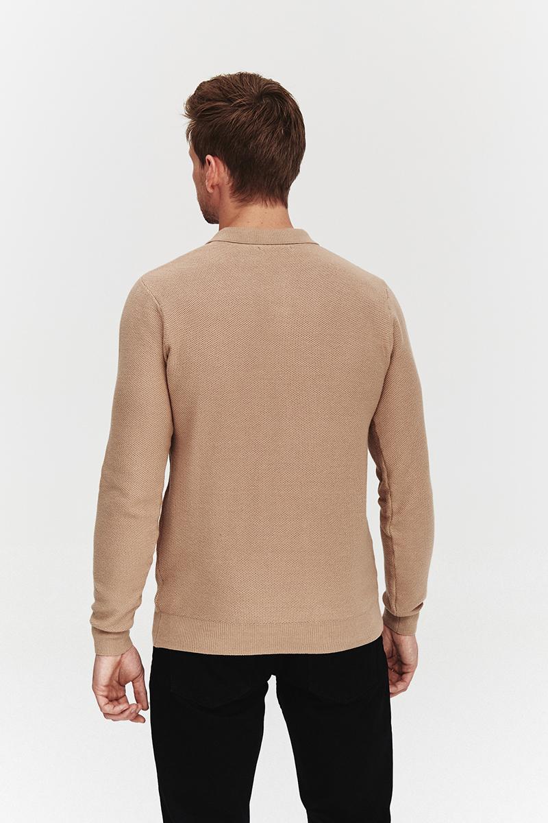 SWETER POLO LORS BEŻOWY