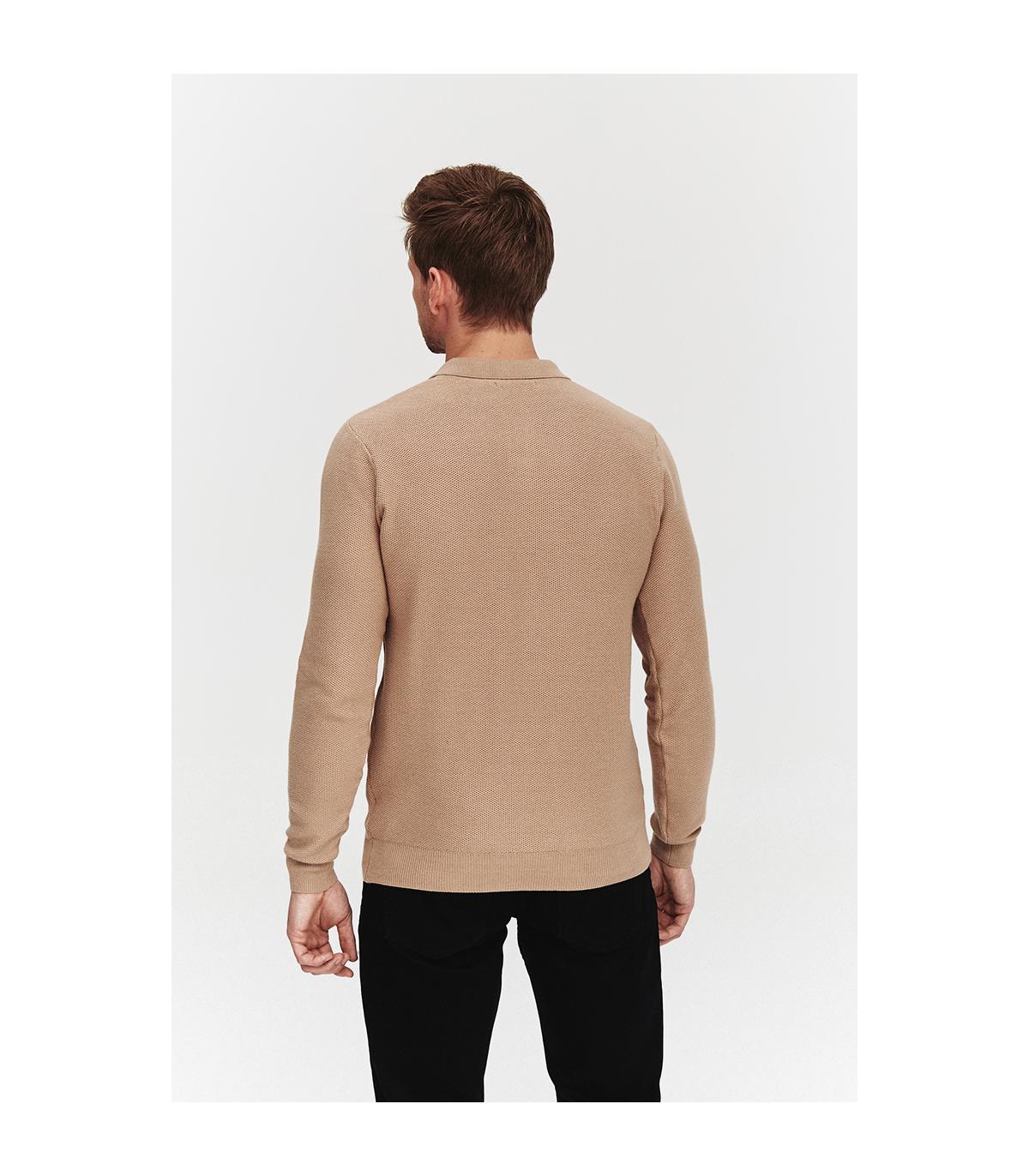 SWETER POLO LORS BEŻOWY