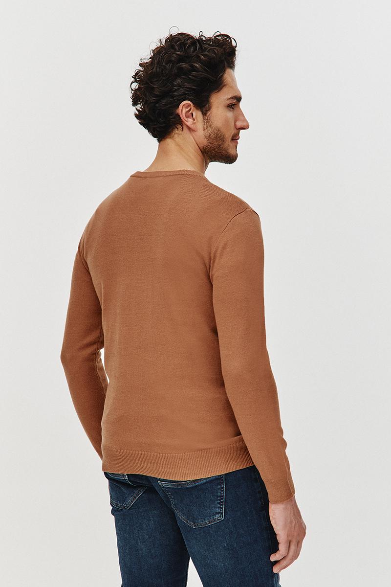 SWETER V NECK ROST BEŻOWY